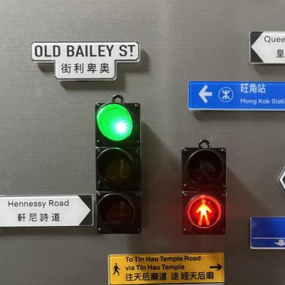 New 3D Traffic Light Magnetic Refrigerator Stickers Funny Traffic Toy Pedestrian Light Creative Magnetic Decoration Accessories