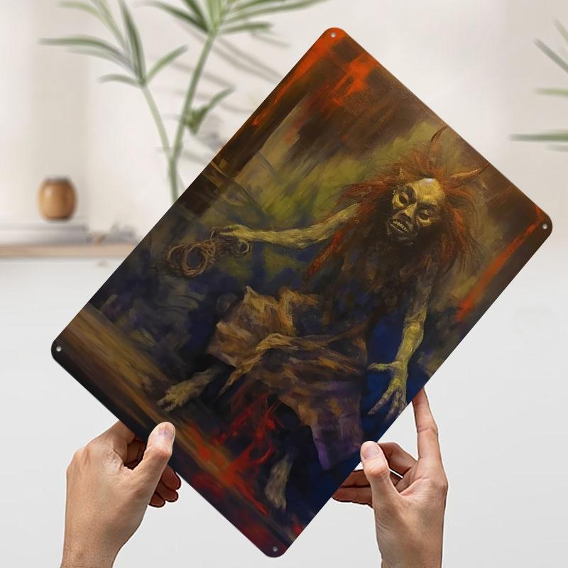 Pôster Impresso de Terror S Arte de Parede Personalizada Placas de Metal Estanho Retrô Vintage para Decoração Decorações de Garagem Decoração de Casa Man Cave