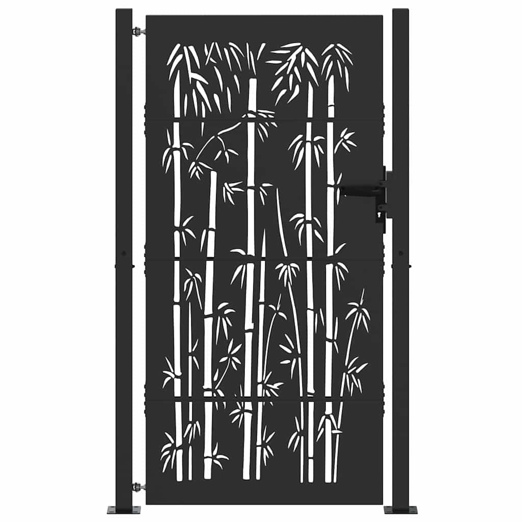 Garden Gate Black 110 X 205 Cm Powder Coated Steel