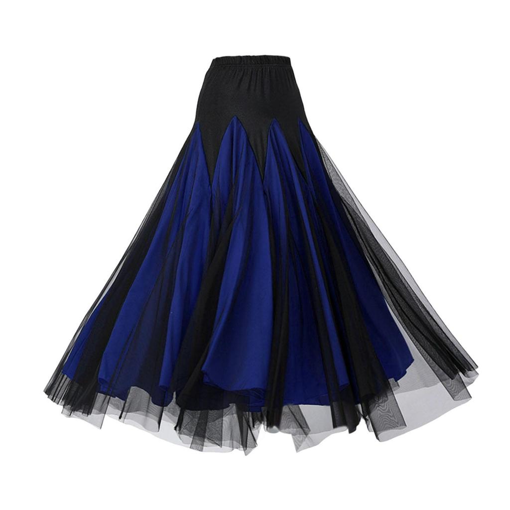 Women Ballroom Dance Skirt Latin Dance Dress Long Swing Skirt for Latin Stage Performance Party Dance Practice Competition Show