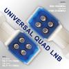 Local oscillator frequency 9750 10600 LNB satellite Ku-band feedhorn DVB-S2 S2X downconverter 1 output 2 outputs 4 outputs quatt