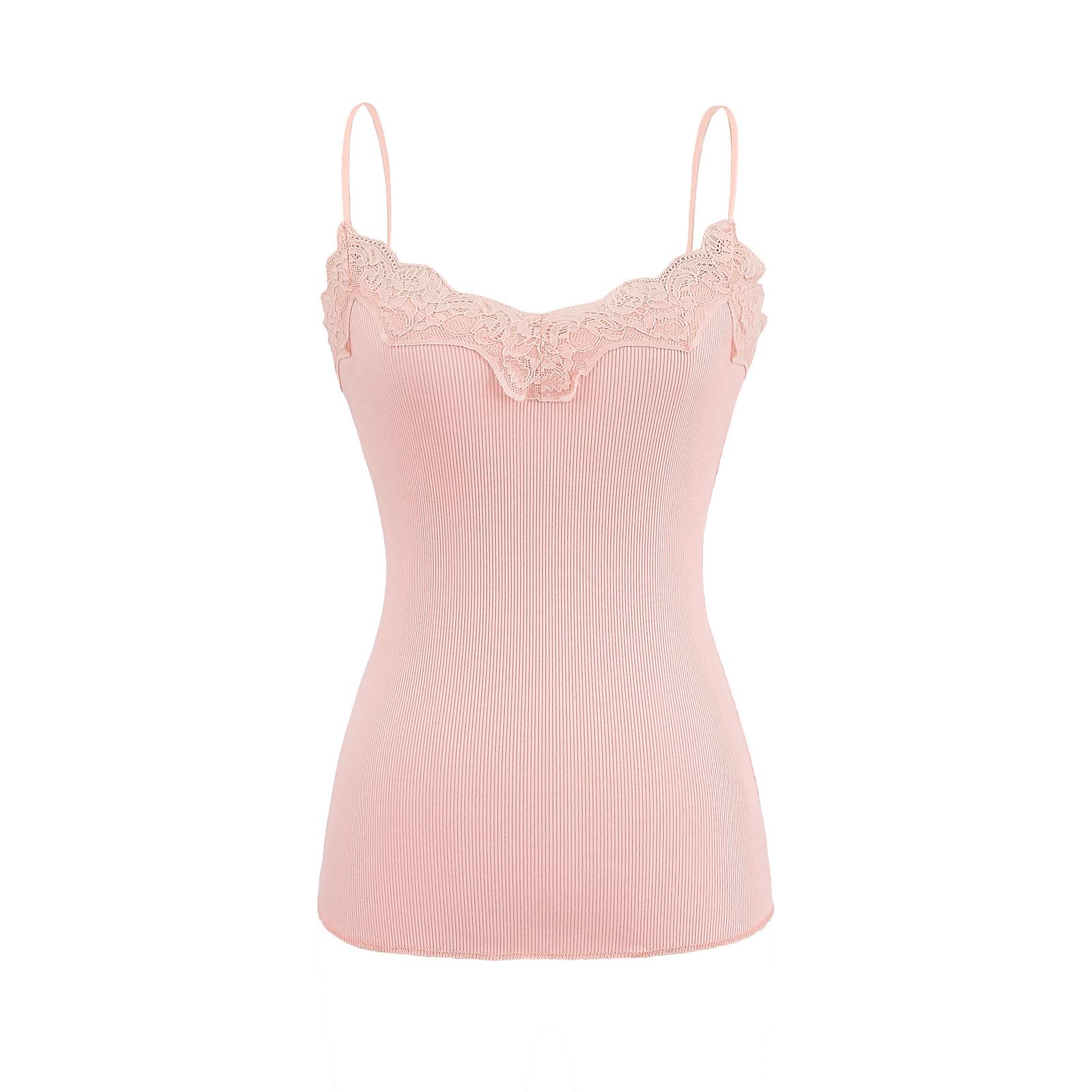 

Весна/Лето 2025 Элегантный Топ с Волничным Кружевом, V-образным Вырезом и Бретелями-Спагетти, Подчеркивающий Фигуру Large