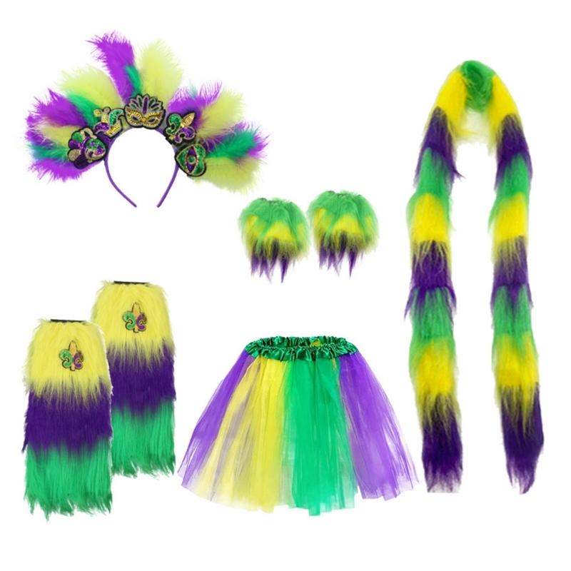 Sparkling Sequined Carnivals Costume Set for Parties Role Play Comfortable Polyester Fabric Easy To Wear