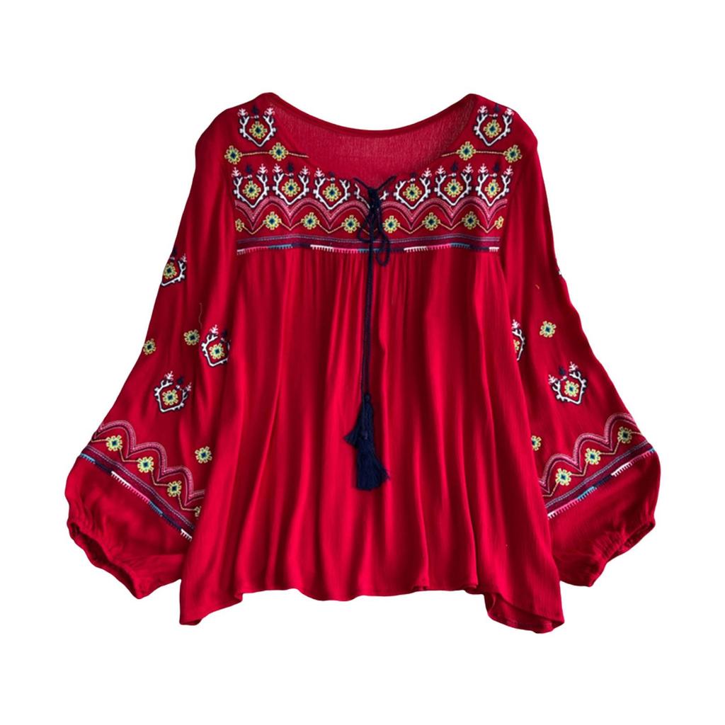 Women's Embroidered Blouse for Summer Beach And Street Activities