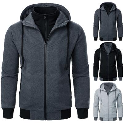 Herren-Pullover mit Reißverschluss, langärmelig, Kapuzen-Sweatshirt, Oberteil, Bluse