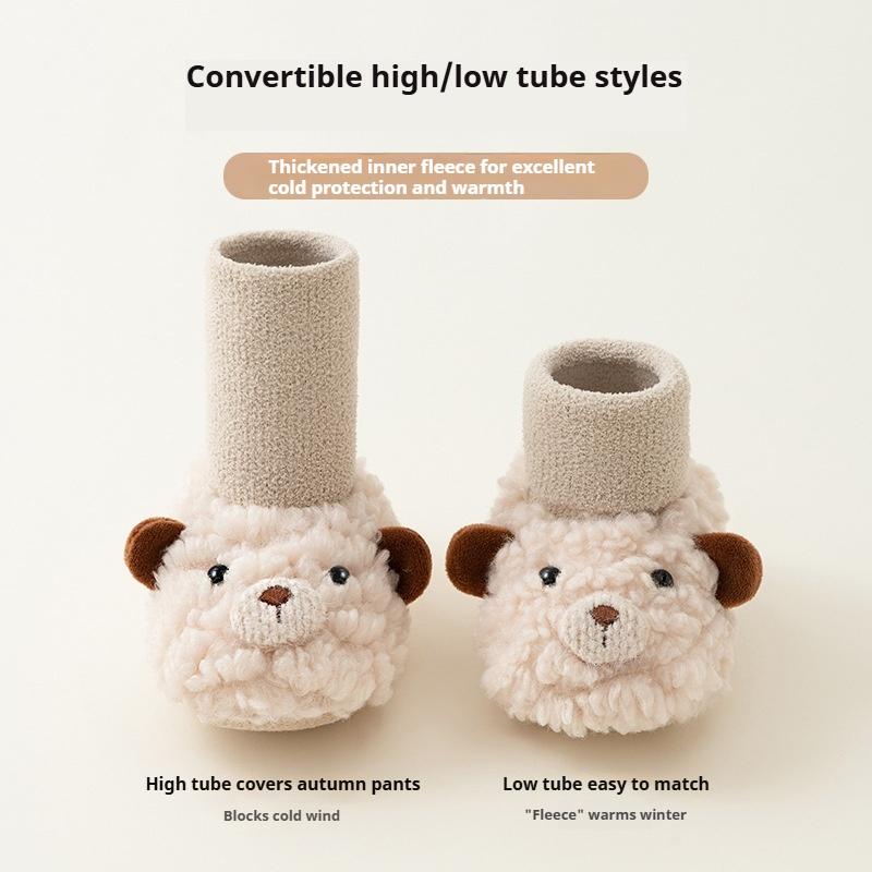 Autumn and Winter Baby Shoes Toddler Shoes Non-slip Soft Sole Shoes Socks Indoor Baby Shoes Cartoon Cotton Shoes