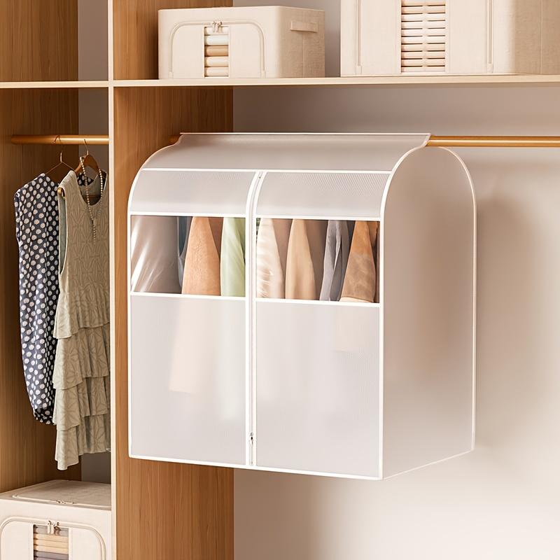 

1 шт. Моющийся прозрачный чехол для одежды, пыленепроницаемый подвесной чехол для одежды с застежкой на липучке, полиэстеровый органайзер для хранения для домашнего использования 90*80*60cm