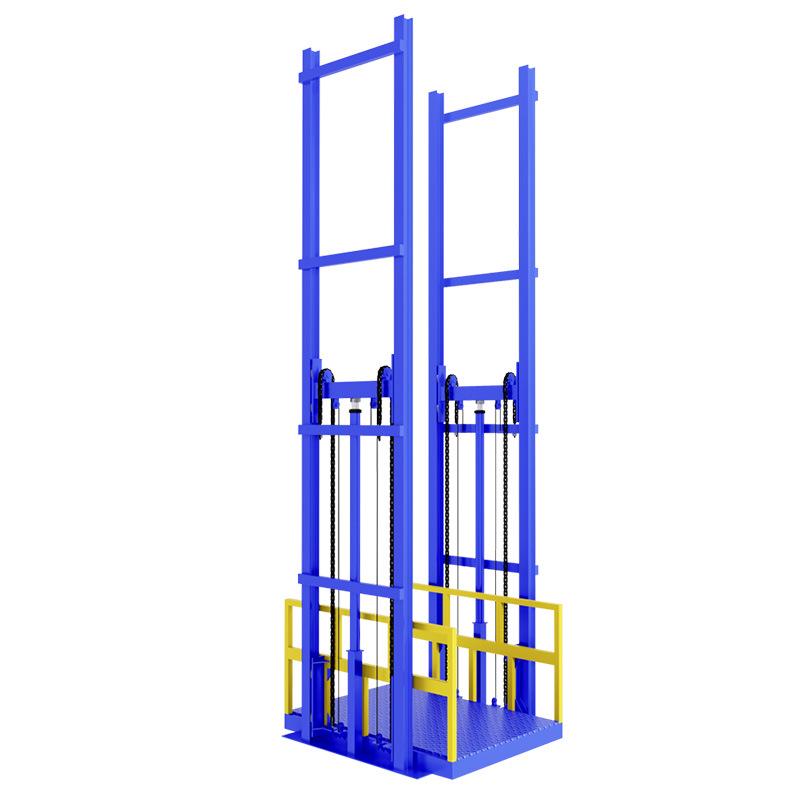Heavy-Duty Guide Rail Freight Elevator: 2-3 Ton Hydraulic Lifting Platform for Warehouses