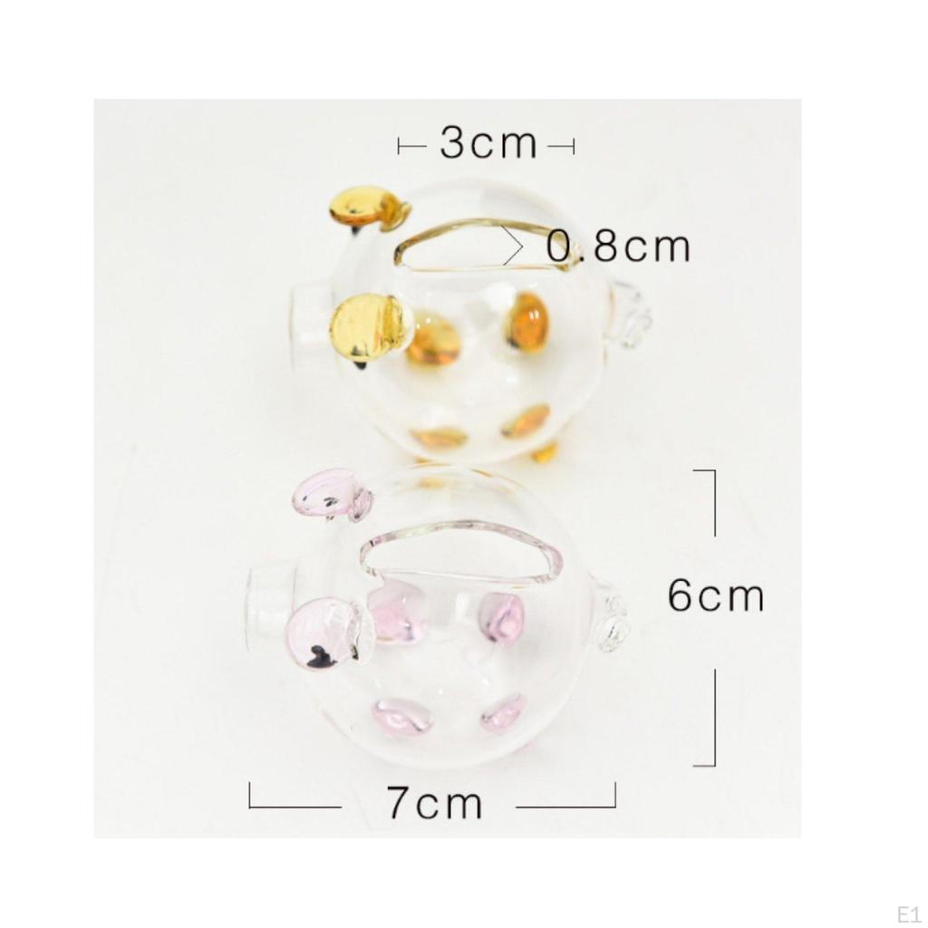 Golden Bead Storage Container Decorative Glass Piggy Bank Pig Money for Kids, Newborns,