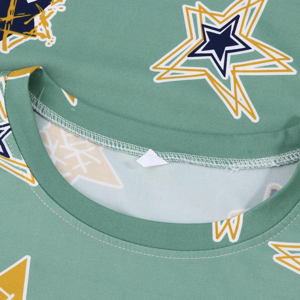 Women Star Printed Short Sleeve Blouse Loose Casual Tops Girls T-Shirt Tunic