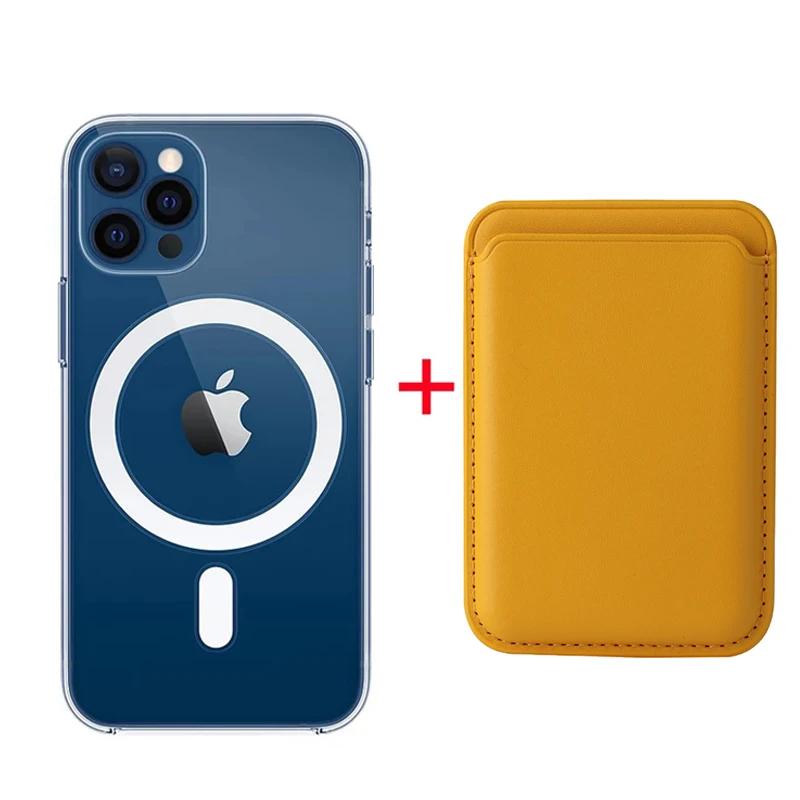 Strong Magnetic Card Holder Wallet Macsafe Case For For Iphone 16 1 14 13 12 Mini 11 Pro Max 7 8 X XS Mag Safe Clear Cover