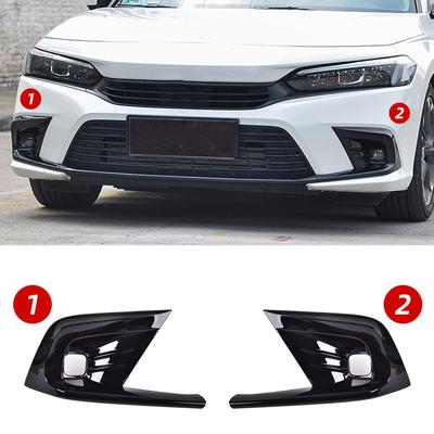 2PCS Car Front Fog Light Foglight Lamp Cover Trim Bumper Protector Decoration Styling For Honda Civic 11th Gen 2022