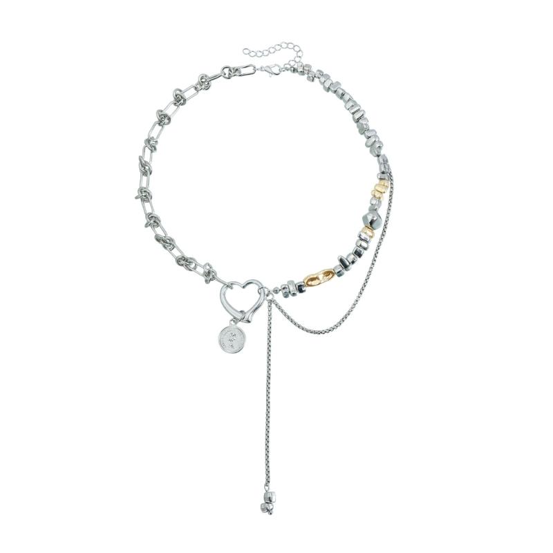 

Retro Style Love Portrait Charm Necklace Double Color Tassels Drop Chain Statement Collarbone Chain Jewelry Accessory 1