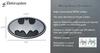 Elektroplattiertes Batman Oval-Emblem (Chrom & Schwarz)