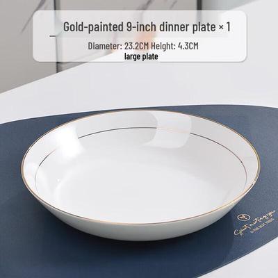 ZLIII Gold Rim Bone China Dinner Plate