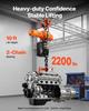 VEVOR 1000 kg Electric Chain Hoist, 3 m Lifting Height, 230V Single Phase Overhead Crane with 100 m Wireless & 2.4 m Wired Remote Control
