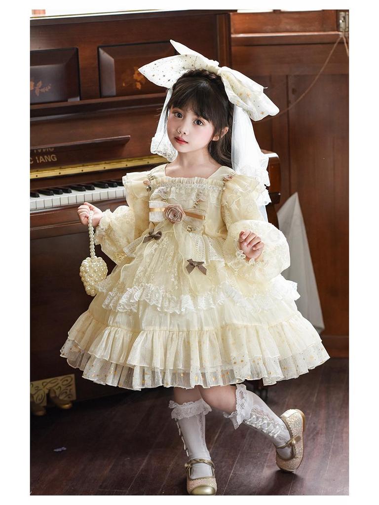 BIBIOOA 2025 Autumn/Winter Long-Sleeve Princess Dress for Girls (Sizes 110-150)