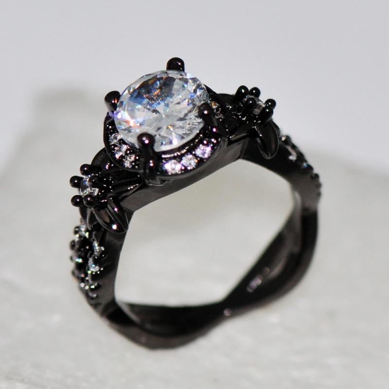 Dark black gold with diamonds set with diamonds ring ring with opal ring no. 5 белый