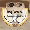 Cartoon Pet Placemat: Semi-Circle, Stain-Resistant, Quick-Drying, Non-Slip, Wear-Resistant, Diatomaceous Earth for Cats and Dogs.