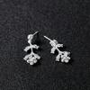 Women Bridal Unique Jewelry Set Elegant Fashionable Diamond Alloy Necklace + Earring Set