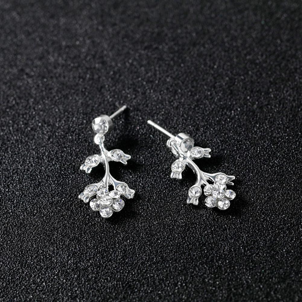 Women Bridal Unique Jewelry Set Elegant Fashionable Diamond Alloy Necklace + Earring Set
