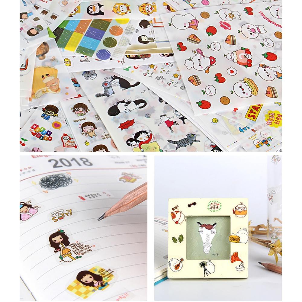 6 Sheets Cartoon Creative Stickers DIY Scrapbook Diary Phone Decorative Stickers Stationery