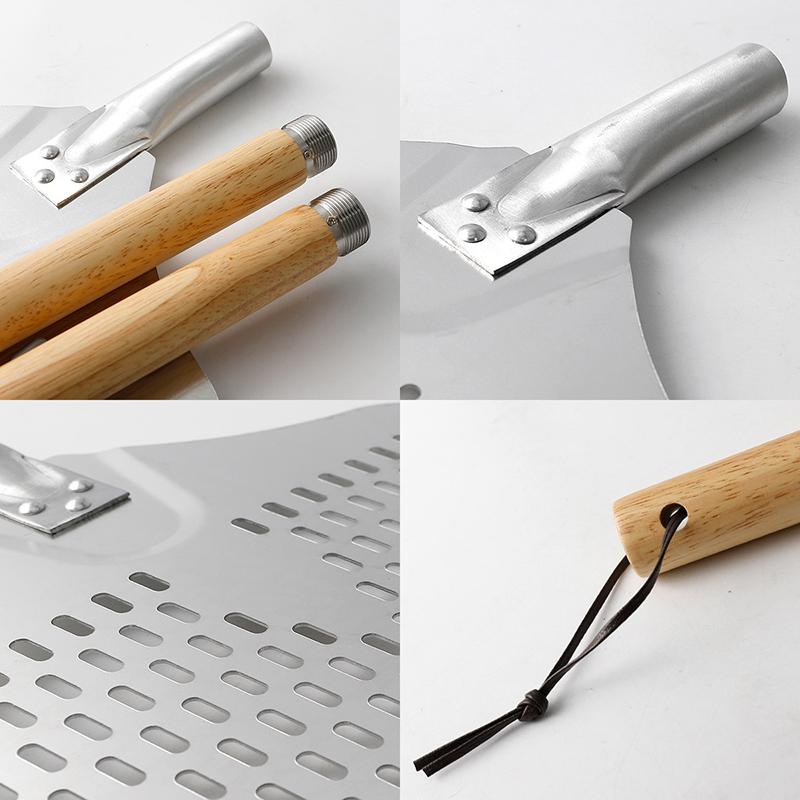 12-calowa aluminiowa perforowana łopata do pizzy z odłączanym uchwytem, nieprzywierająca łopatka do pieczenia w piekarniku, szpatułki, akcesoria