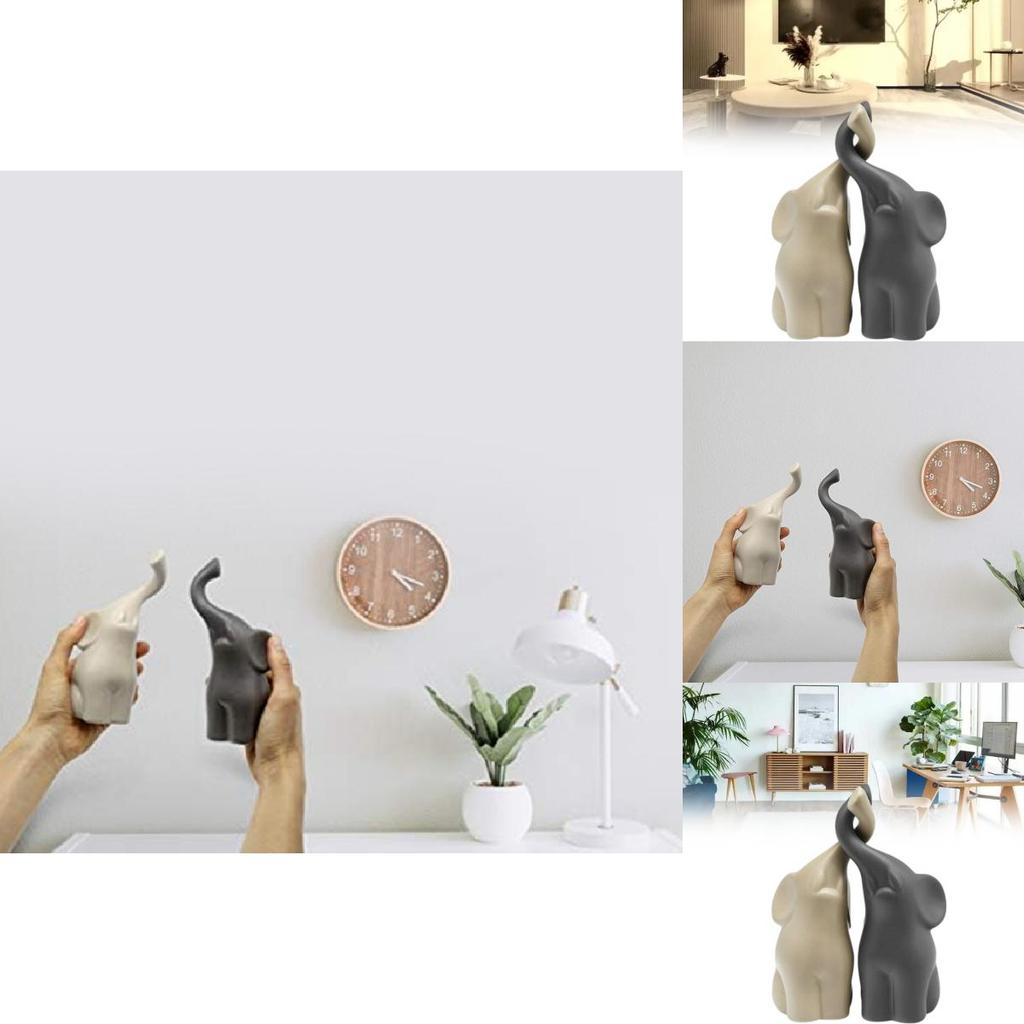 Elephants Animal Ornament With Elegant European Style For Housewarming And Festive Gift