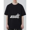Jesus liebt dich Kreuz-Aufdruck Schwarzes T-Shirt für Männer Freizeitkleidung Christliches Glaubensbekenntnis Top Sommer-Outfit