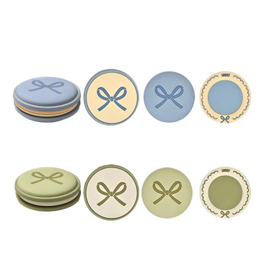 6Pcs Coaster Macaron Cartoon Design Heat Resistant Anti-Slip Coasters Cups Bowls Plates Mat Home Office Coffee Shop Decor