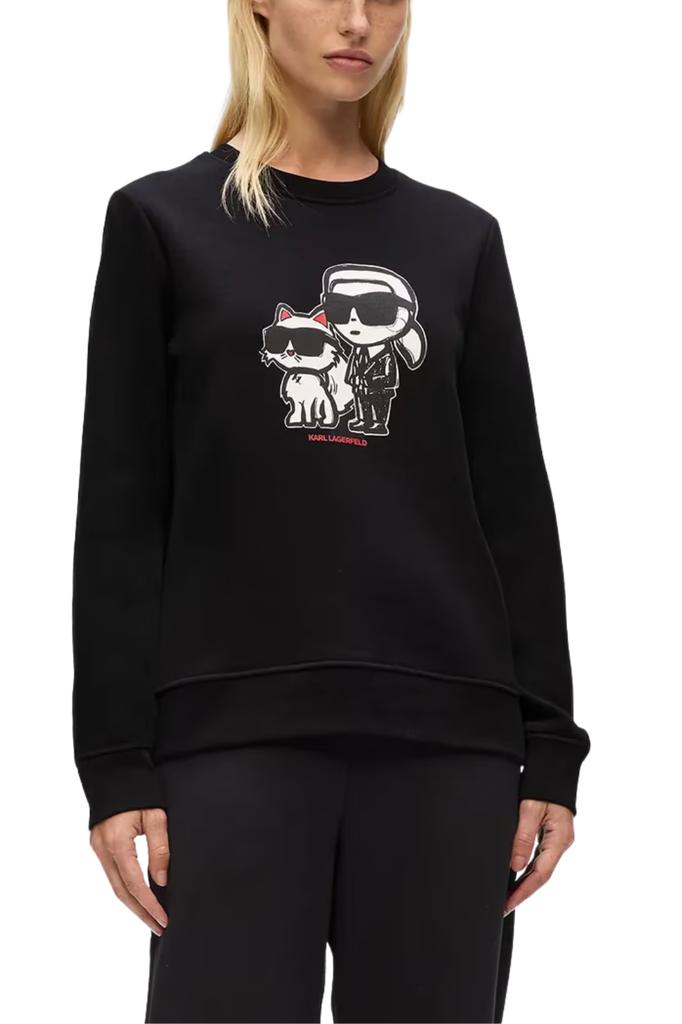 Karl Lagerfeld Czarna Damska Bluza Ikon Sketch Duo M