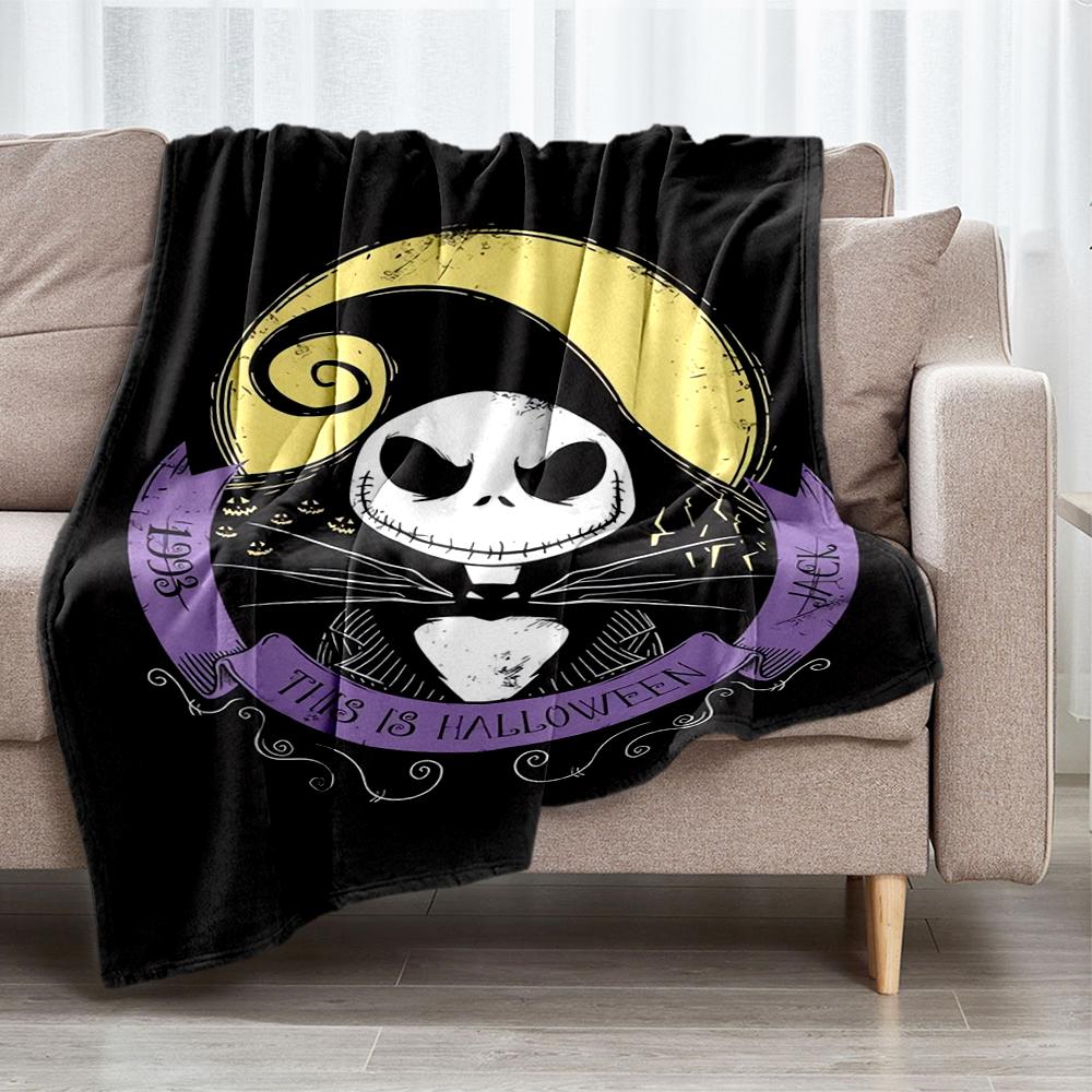 The Nightmare Before Christmas Theme Printed Blanket - Perfect for Couch, Bed, Travel & Outdoor Use | Machine Washable, Cozy & Durable.