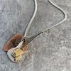 Vintage Punk Rock Pendant Chain Choker Music Guitar Necklace Trendy Guitar Pick Necklace  Hip Hop
