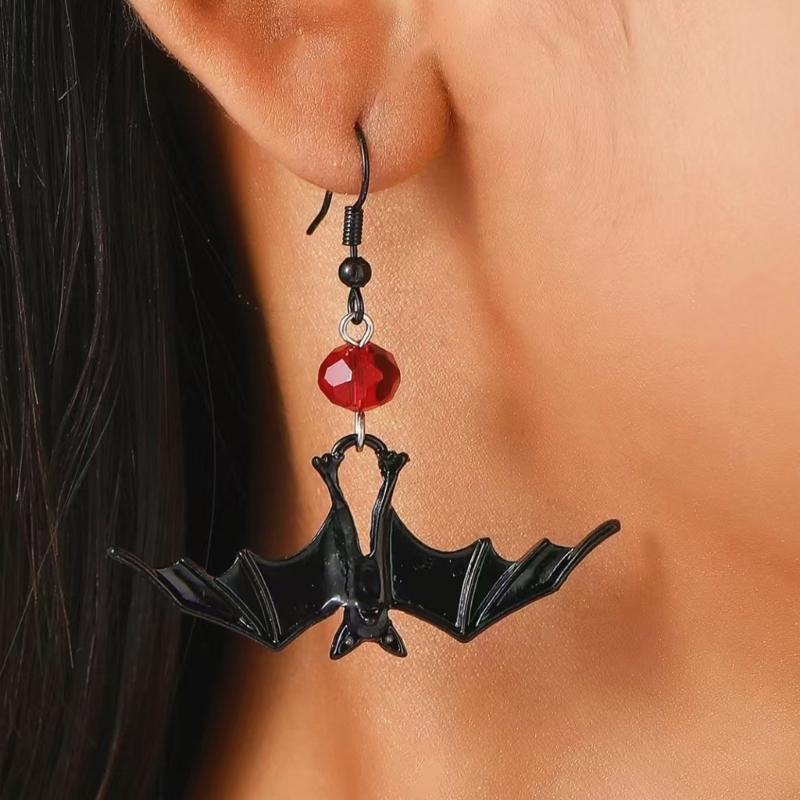 Bat And Spiders Dangle Earrings Gothic Jewelry Alloy For Women Halloween Party Outfits