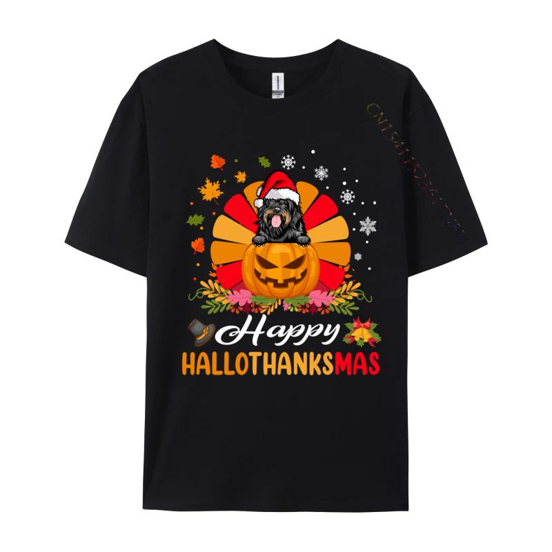 Portuguese Water Dog Hallothanksmas Halloween Fall Christmas T Shirts For Men Short Sleeve Tops Designs Tees Pure Cotton