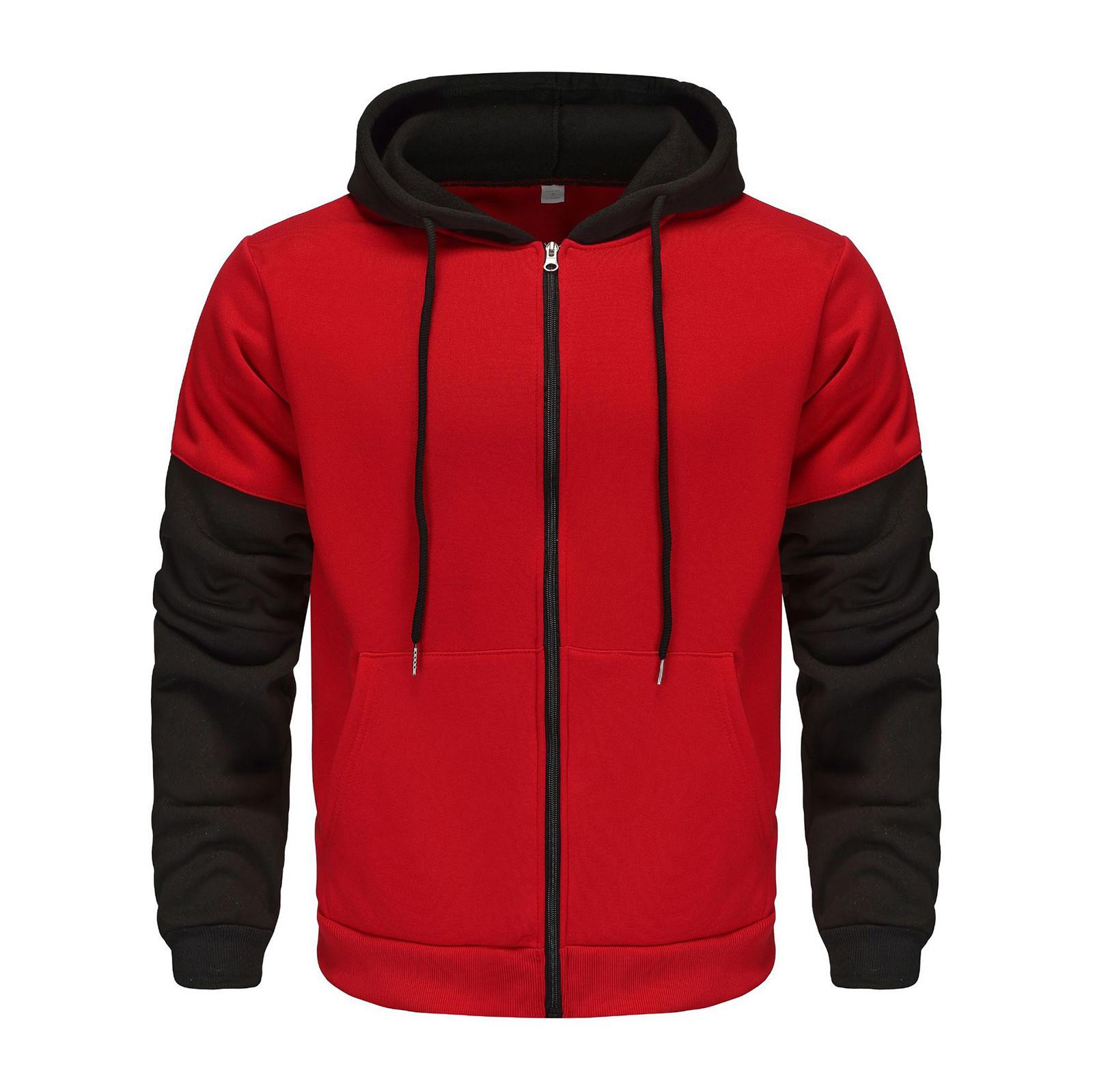 

Мужская повседневная толстовка с капюшоном и завязками на талии с цветными блоками S красный