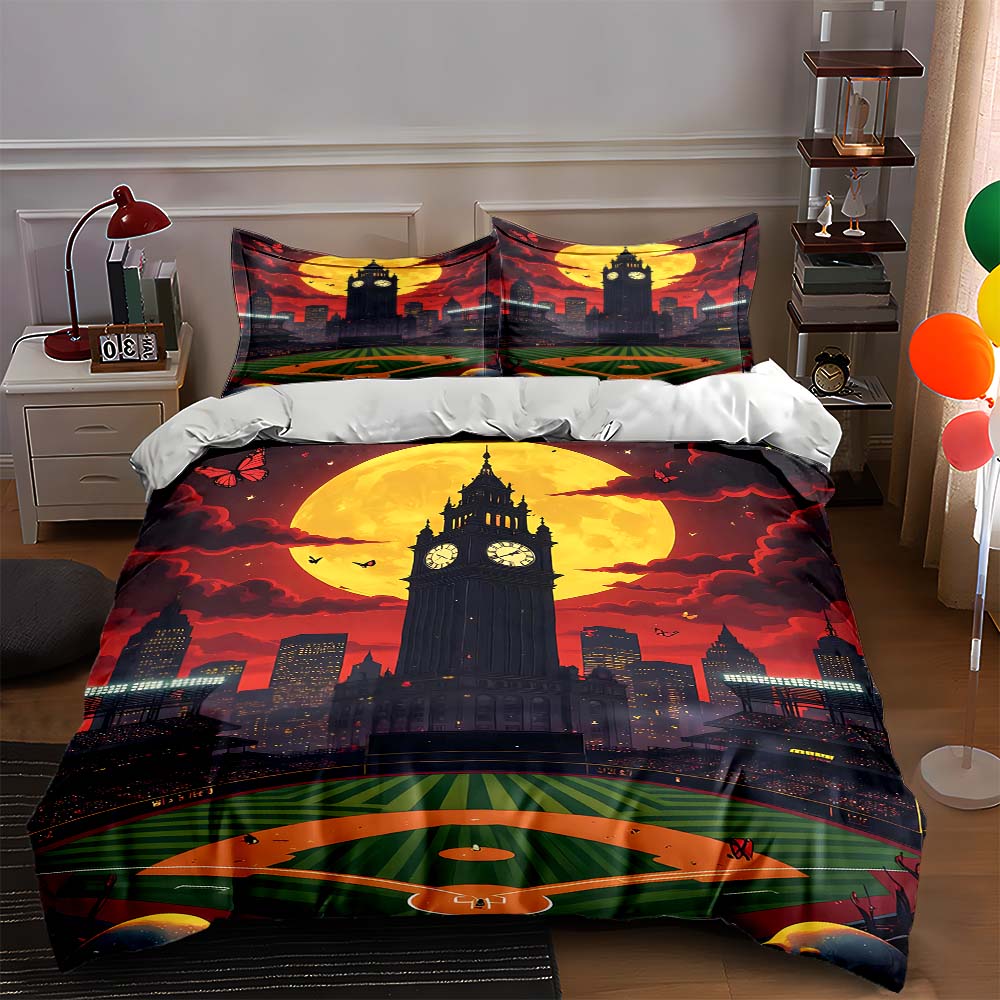 

Cityscape, clocktower, sunset. Bedding Duvet cover sets Duvet covers Pillowcases gifts (1 * Duvet Cover 2 * Pillowcases, without duvet insert) 135x200cm