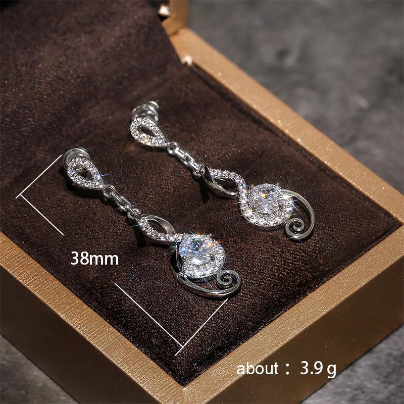 Fashion Water Drop Earrings, Creative Women'S Zircon Earrings, Exquisite Wedding Dress Earrings And Ear Accessories