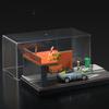 Shoucangjia Display Case for Hot and Matchbox Cars Scale Model Garage with Dust Street Fence Scene Diorama Parking Showcase Tomica, Wheels, 164