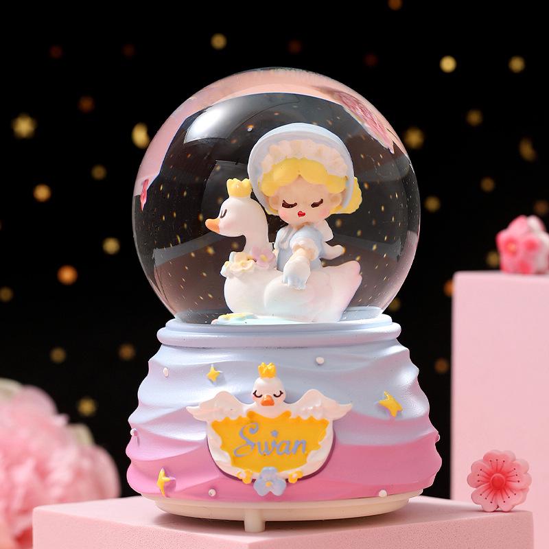 Christmas Fantasy Crystal Ball Music Box - Princess Ornament Gift for Girls' Birthdays