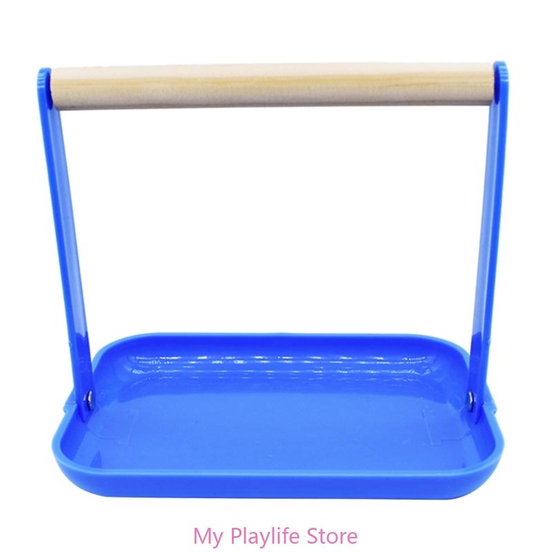 

Подставка для попугаев, настольная тренировочная жердочка, переносная игровая подставка для попугаев с пластиковым поддоном для маленьких попугаев синий