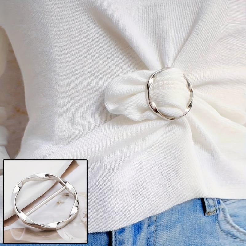 5pcs Versatile Metal Scarf & T-Shirt Clips - Easy Knotting and Waist Cinching Accessories for Sewing and Knitting