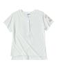 Eontaiteulseoul Untitled Numbering Layered Henley Neck Crop Short Sleeve White