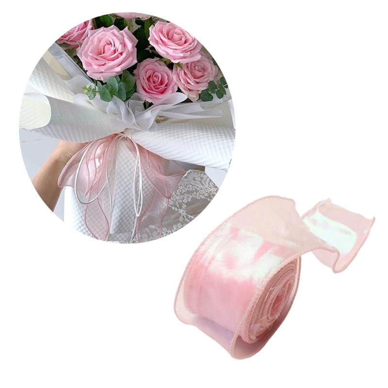 Sheer Organza Ribbon 40mmX9meter Chiffon Ribbons for Bouquets Wrapping Wedding Cake Decoration Craft Wreath Bows Making