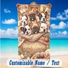 Dog Theme Beach Towel Personalized Custom Name & Text Soft Quick Dry Beach Towel for Swimming Travel