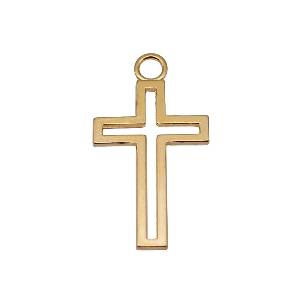 Hollow Cross Charms Multi Color Alloy Pendants For Gothic Christian Jewelry Accessories