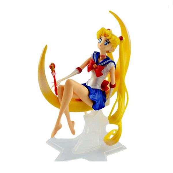 1 Pc Anime Sailor Moon Action Figures Moon Shaped Sitting Posture Moon Power PVC Model Collection Kid Gift Toy