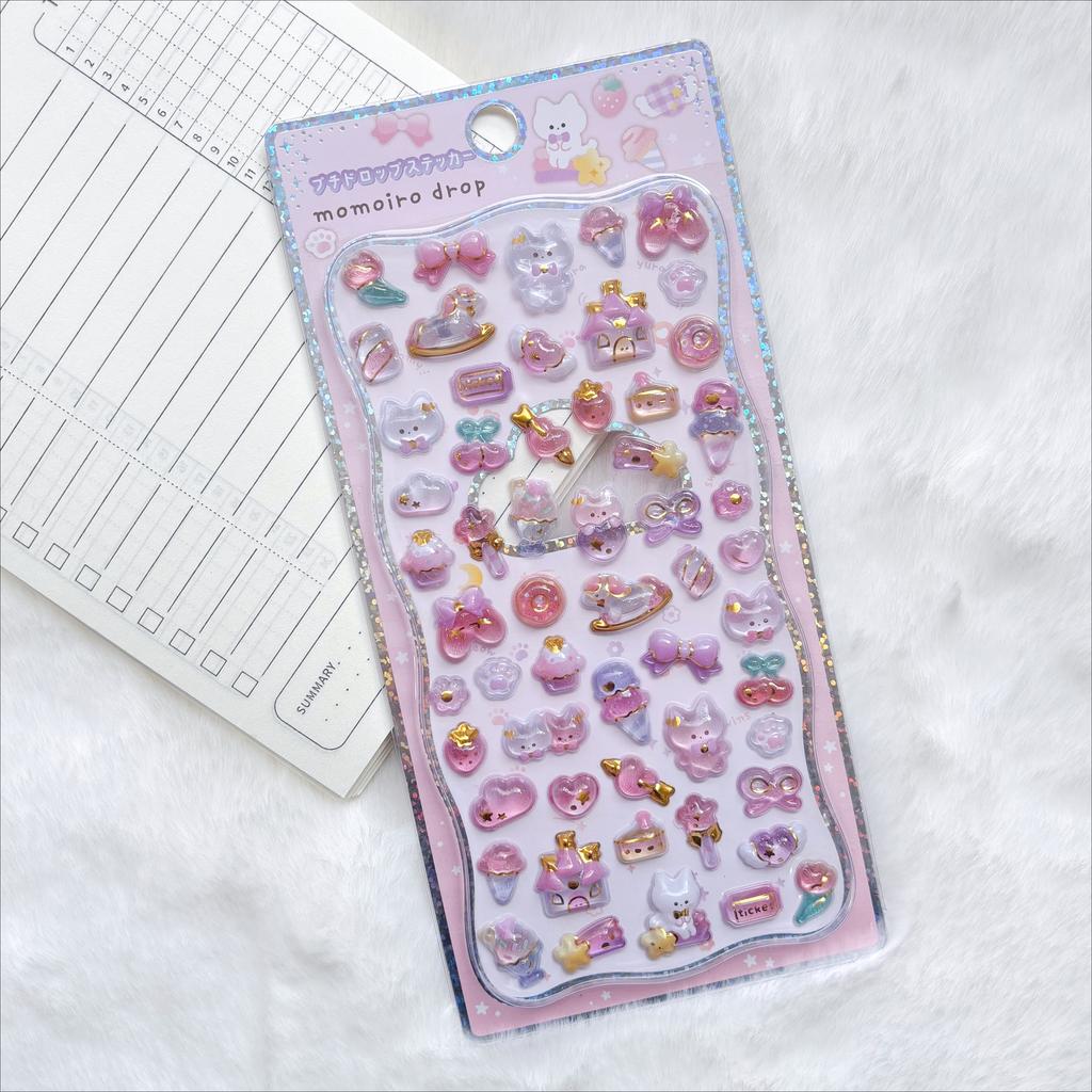 Hot New Relief animal 3D crystal stickers, DIY crafts, PVC cartoon animal stickers, decorative phone stickers