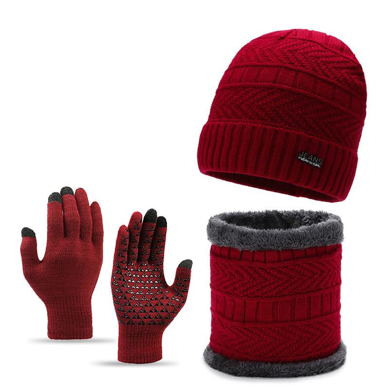 Spot winter knitted hat men's outdoor warm and cold neck protection two-piece hat women's cycling thickened wool hat