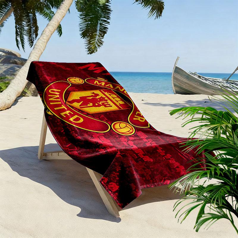 Toalla de Playa Estampada Man United, Toalla Grande Suave de Secado Rápido para Playa, Camping, Natación